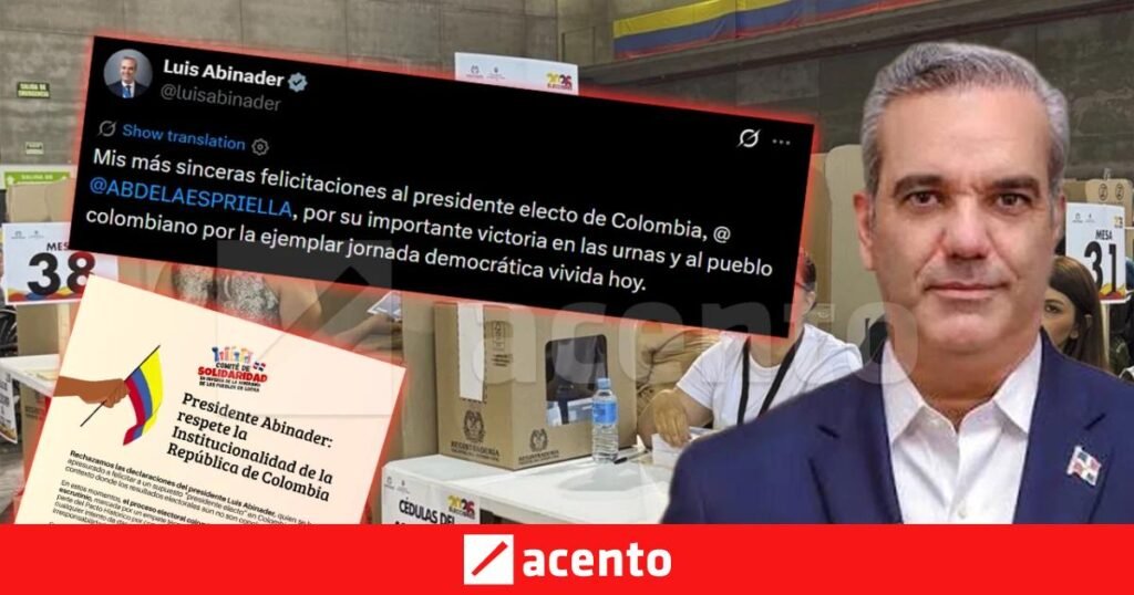 Polémica por felicitación de Abinader a De la Espriella mientras sigue el escrutinio en Colombia