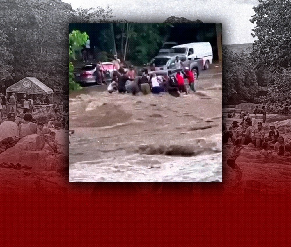 Repentina crecida del río Inaje pone en peligro a bañistas en Dajabón durante el asueto de Corpus Christi
