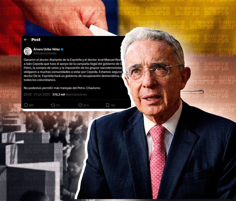 Uribe celebra la ventaja de De la Espriella y acusa al Gobierno de Petro de intervenir en la campaña