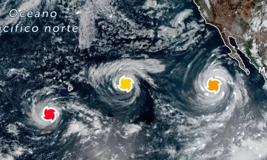 Marie, Karina y Lowell coinciden en el Pacífico y refuerzan la alerta por vigilancia climática